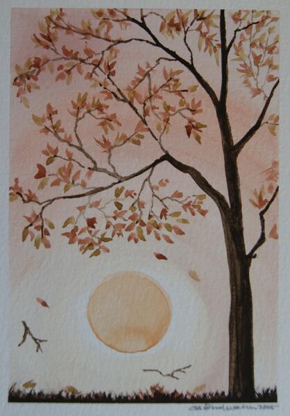 watercolor tree study, autumn