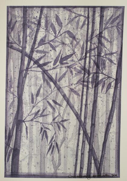 bamboo watercolor studies, purple