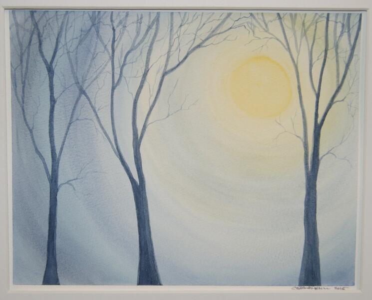 shiver II, watercolor trees