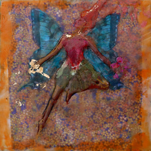 fairy,spring,portrait,fantasy,encaustic,honhair