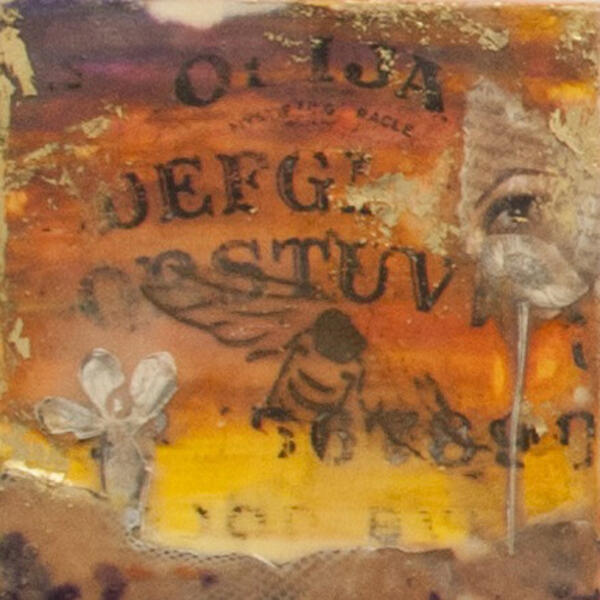 ouija,spring,bee,eye,dada,dreamscape,encaustic