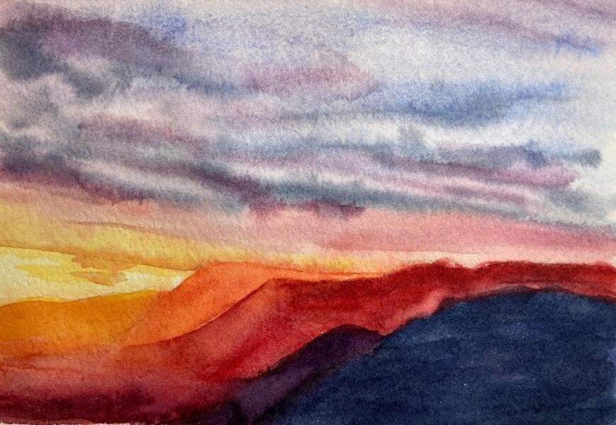 Colorful Cliffs with Sunset 5x7