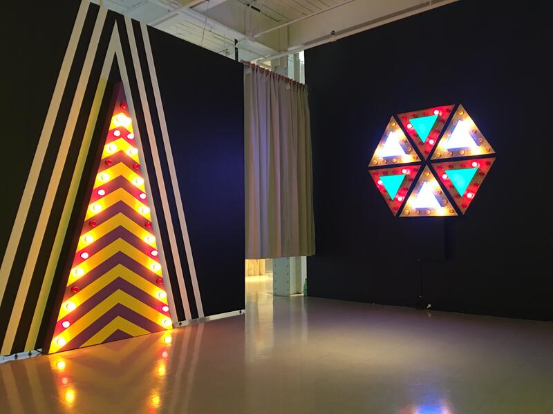 "Triangle" and "The Orb" Installation view