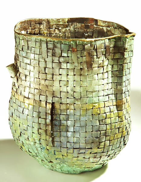 #copper, #woven metal, #woven copper, #recycling, # environmental art, #tea bowl, #basket, #baskets, #woven copper baskets, #woven metal baskets