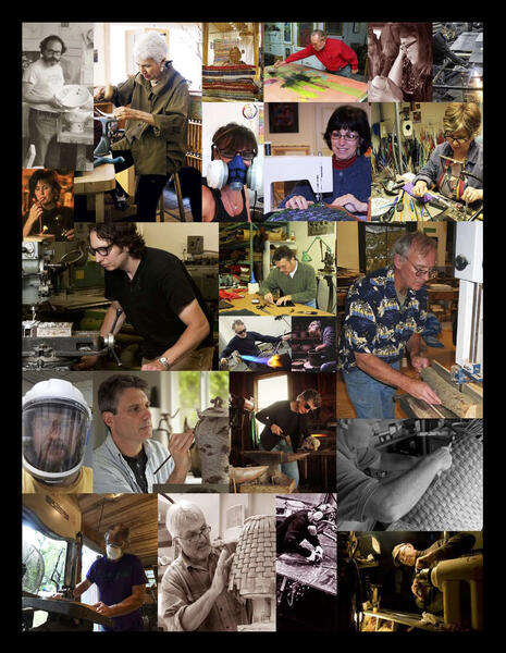  Craftspeople working, a collage.