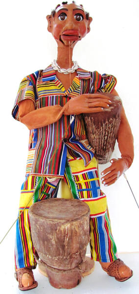 Puppet Jamahl with drum