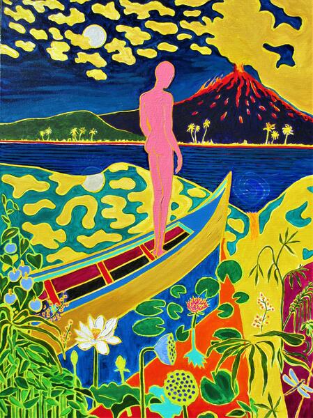 Colorful , Magic Realism , New Romanticism,Hope,Volcano,BMRE 4th Biennial accepted entry.