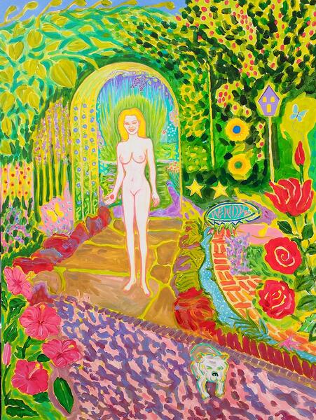 Colorful , Magic Realism , New Romanticism,Hope,Love ,Greek,myth,Goddess,Pets,Blonde,Galatea,