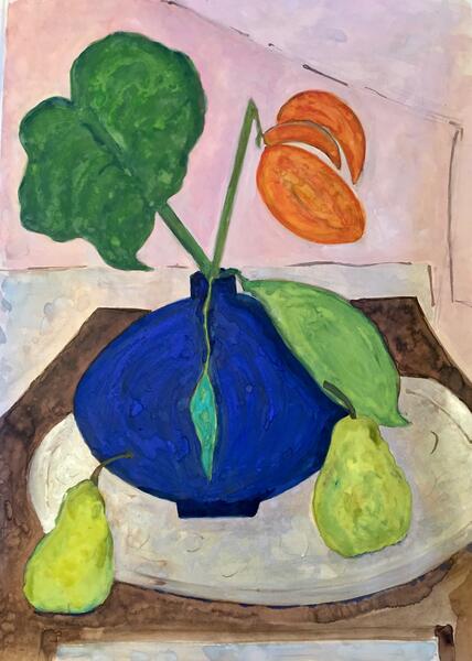 Fruits and Flowers. Gouache on Paper 30 x 40