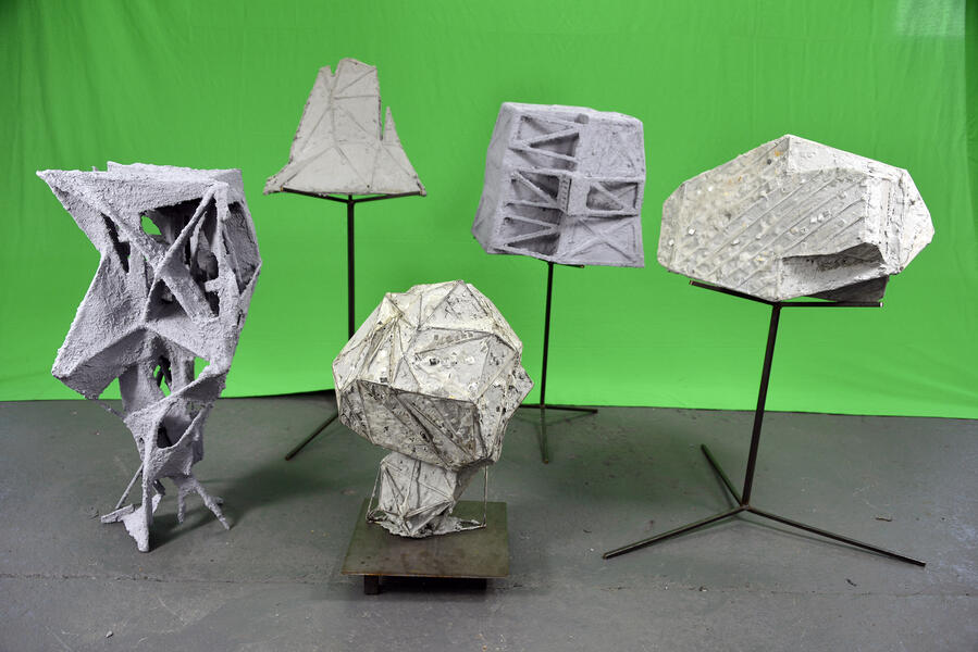 Shatterday 2020, by Stephen Hendee, sculpture grouping