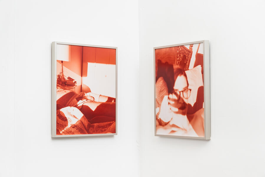 Installation view of Rip, Reclining Nude and Red Nude
