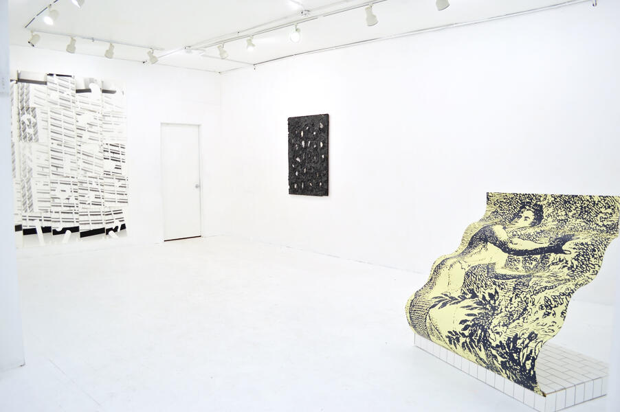 Installation view of We No Longer See It