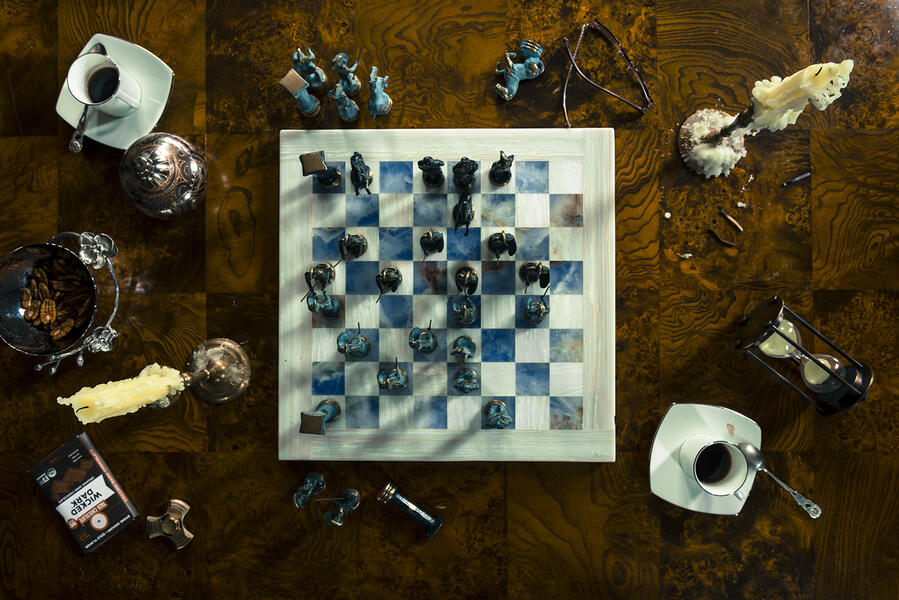 Photograph of "Chess, Coffee, & Chocolate."