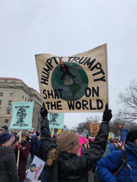 Trump Protest Banner for the Climate March 