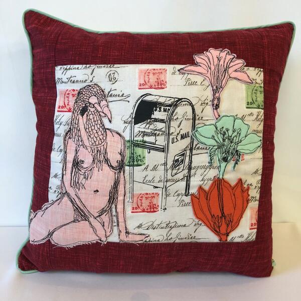 Ms. Sage- Grouse Waits for her Letters Postal Pillow