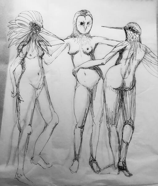 Sketch for Three Healing Graces 