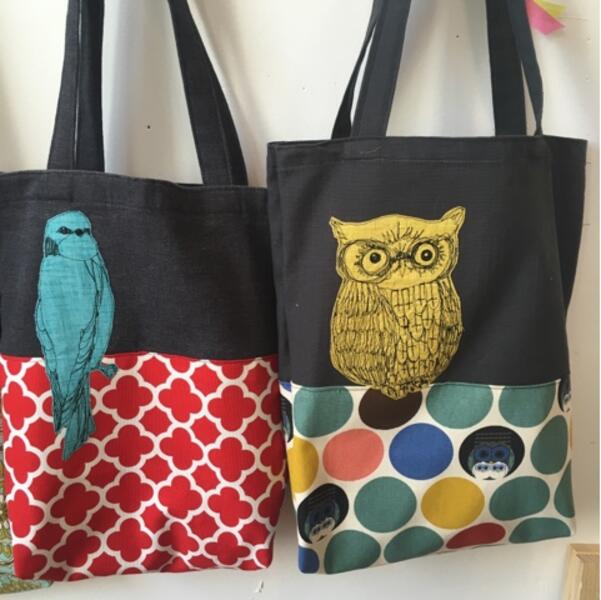 Tree Swallow and Screech Owl Tote Bags 