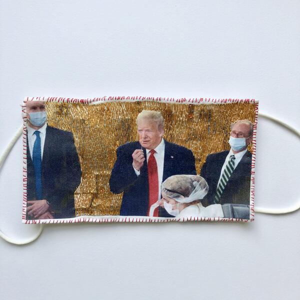 hand embroidery, cover 19, cover artifact, mask, trump 