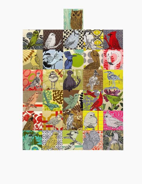 stitched birds for January
