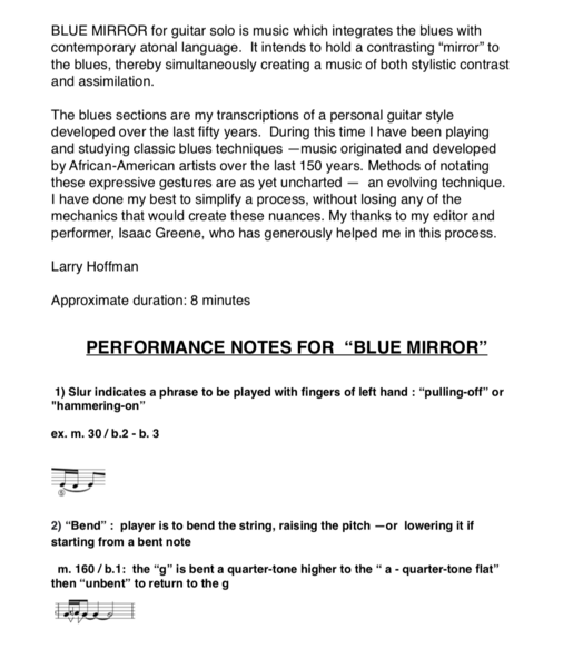 Blue Mirror performance notes p.1