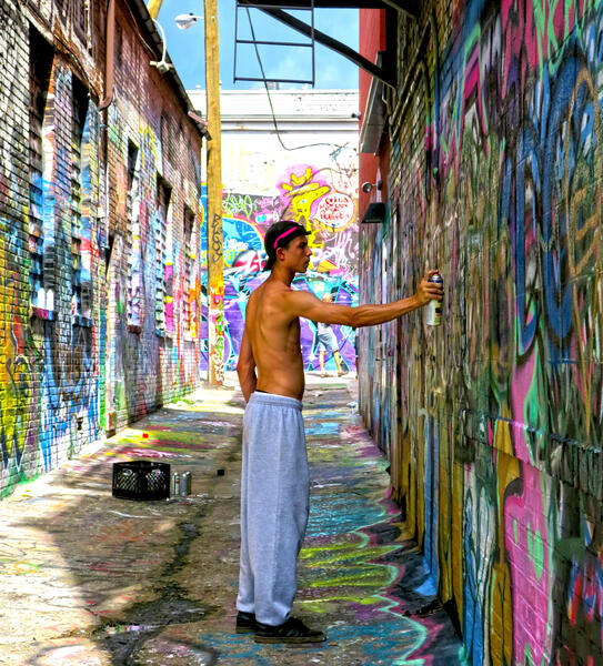 Baltimore City People, Grafitti Artist. Photo by Edward Weiss.
