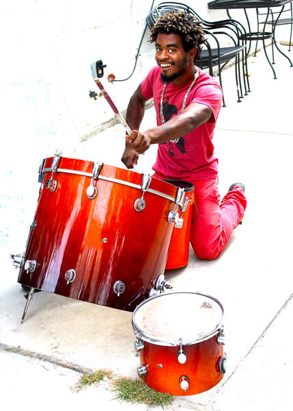 Baltimore City People: Drummer in Charles Village, Photo © Edward Weiss 