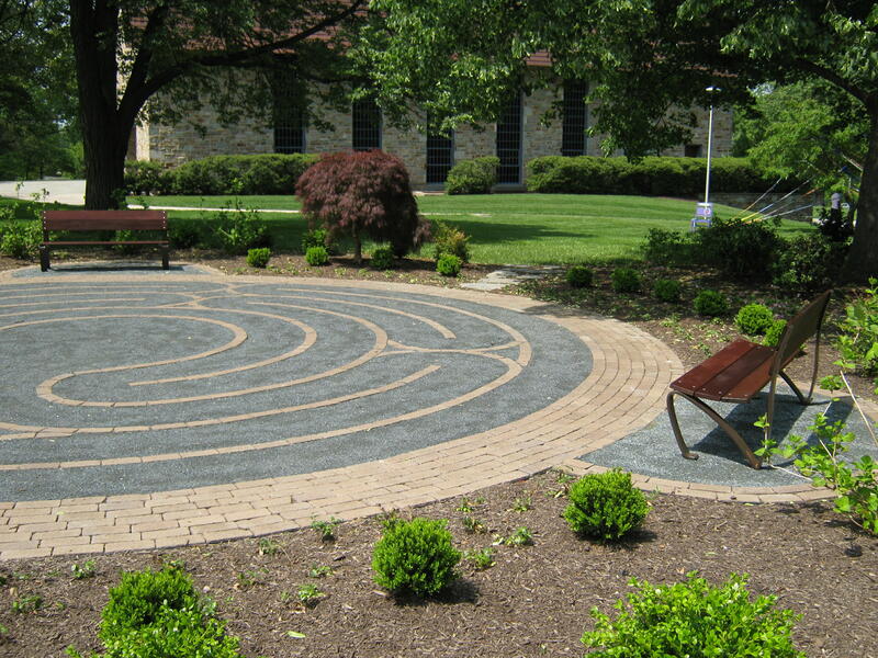 The Bench that Gives to the Goucher Labyrinth