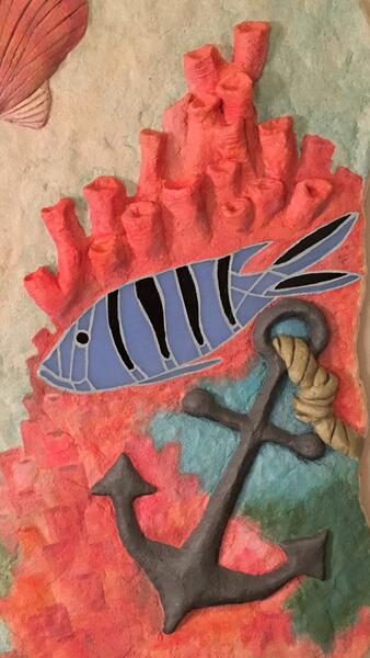 Welcome Sign - detail (blue fish)