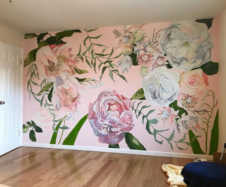 Untitled (Floral mural), 2021