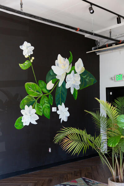 Jasmine flower mural, Habitat Seya, 2019