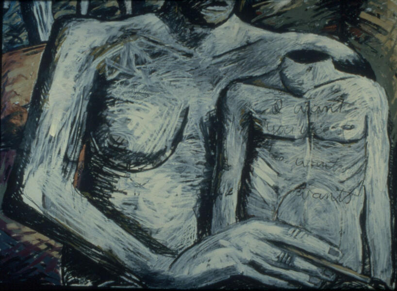 muse oil on paper 48" x 80" 1996