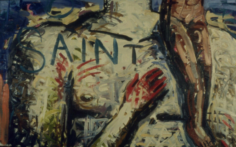 saint, oil on canvas, 48" x 69", 1996