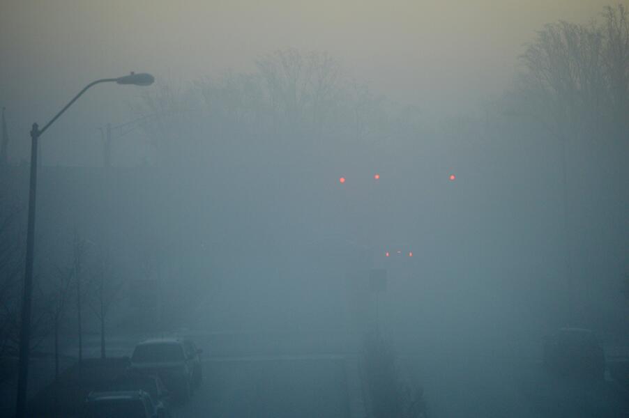 Traffic lights in Fog