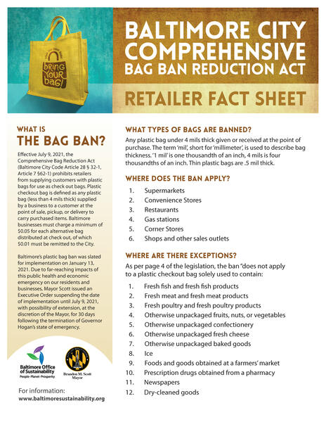 Bag Ban retail flyer (front only)