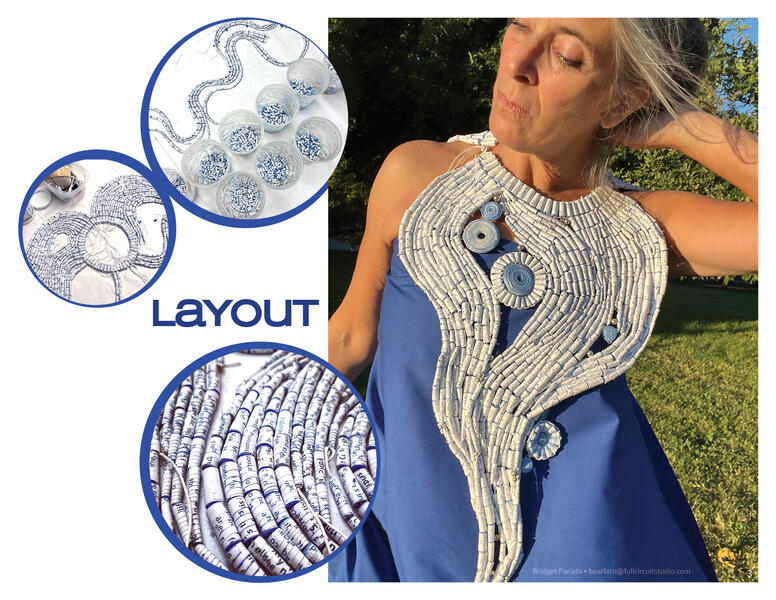 "Earle Necklace", Women Warrior Breastplate in honor of oceanographer, Dr. Sylvia Earle. 