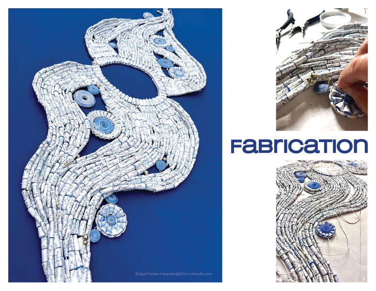"Earle Necklace", Women Warrior Breastplate in honor of oceanographer, Dr. Sylvia Earle. 