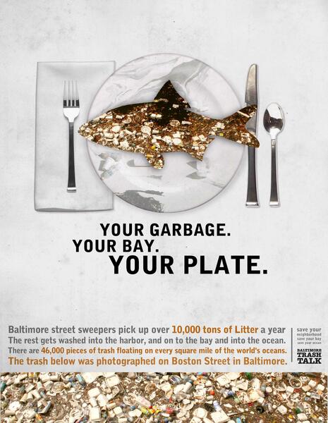 Poster - Your Garbage, Your Bay, Your Plate - Fish