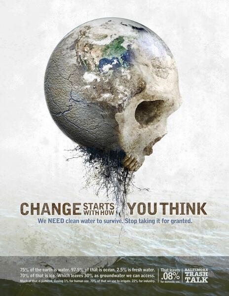 Poster- Water Skull / Change