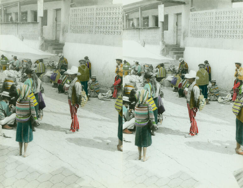 Guatemala, stereo photography, hand colored