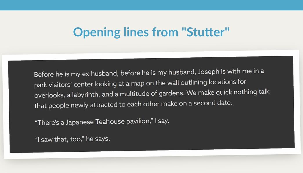 Opening Lines from Stutter