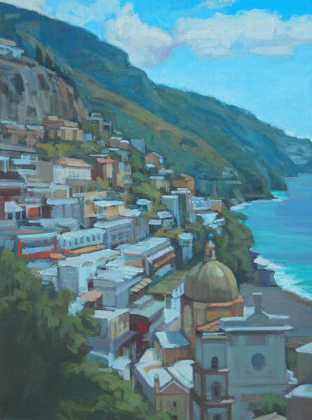 Positano Early Afternoon Looking East oil on canvas 24x18.jpg