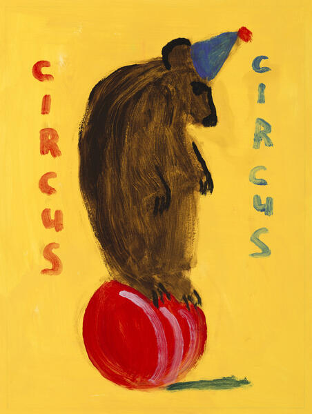 Circus - Balancing Bear, painting by Carol McGraw