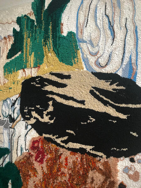 detail rug tufting, embroidery