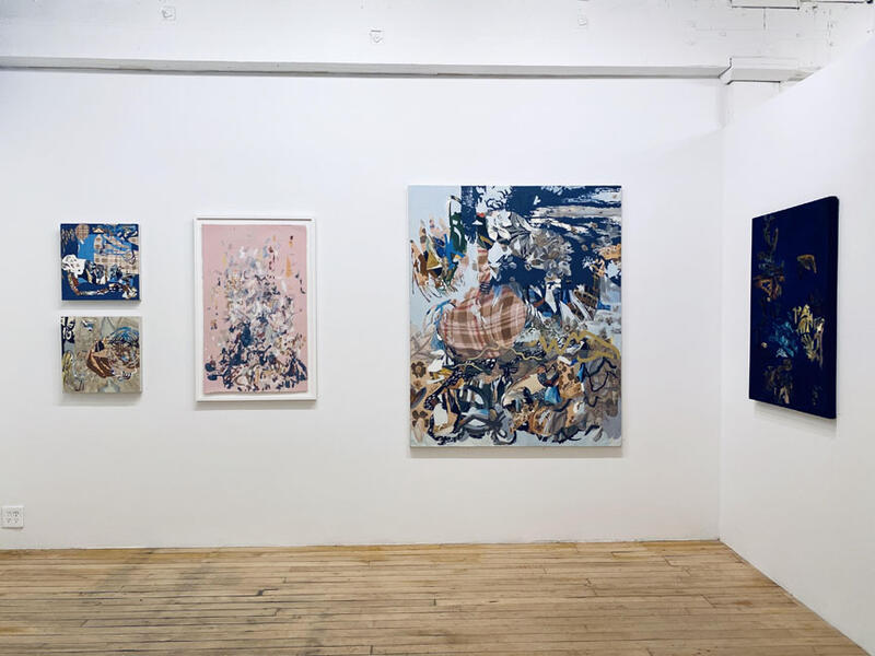 exhibition, painting, textile art mixed-media