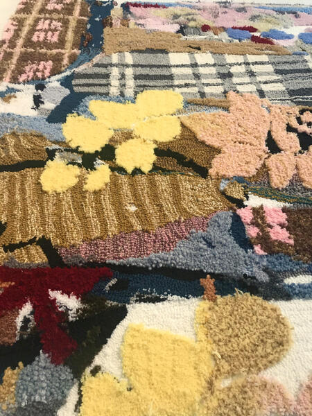 textile art, painting, rug tufting