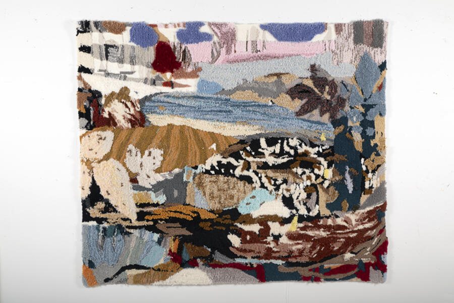 textile art, painting rug tufting