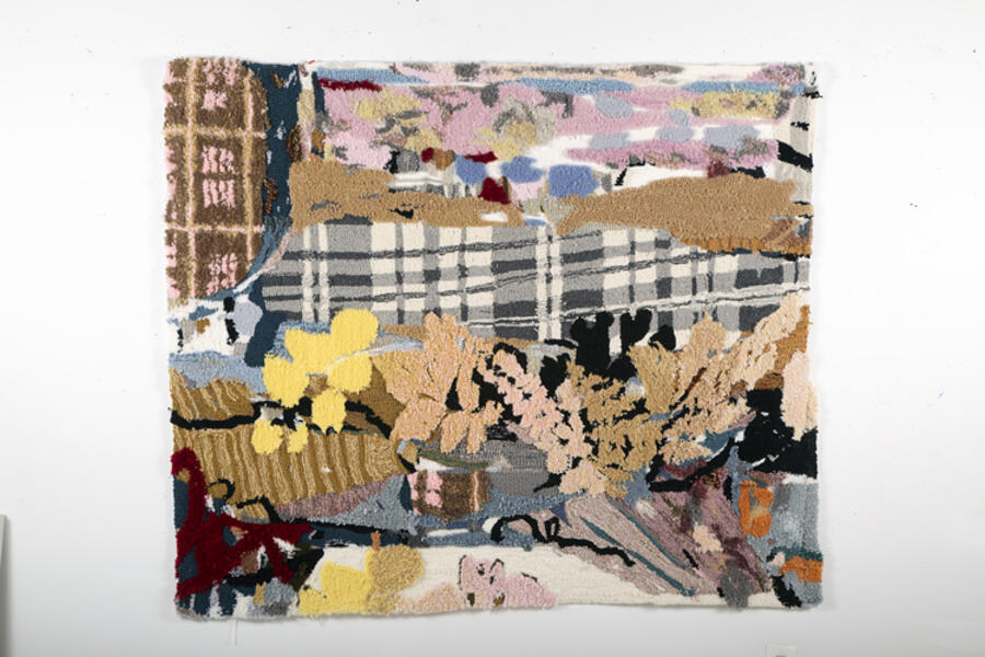rug tufting, textile art, painting, landscape