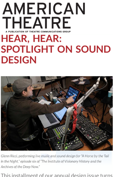Live Sound Design Station for A Horse by the Tail in the Night, an 8-hour durational performance.