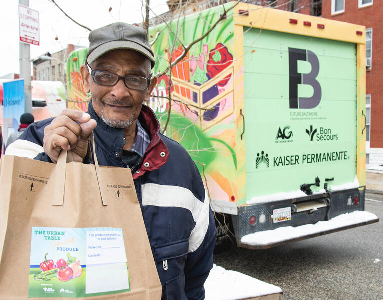 Food Truck Serving Local Produce to Residents in West Baltimore 