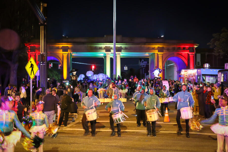 Arches & Access - Twilighters Marching Band performing on Druid Park Lake Drive